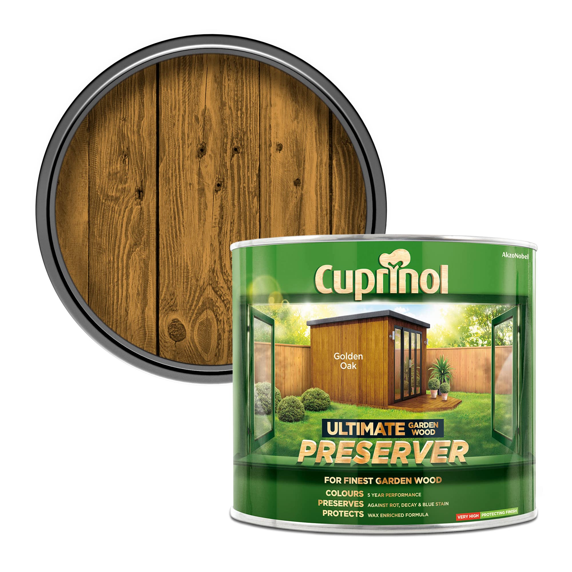 Cuprinol 5206080 CUPGWPREGO1L 1L Ultimate Garden Wood Preserver - Golden Oak