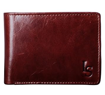 LOUIS STITCH Top Grain Leather Wallet for Men(Brown)