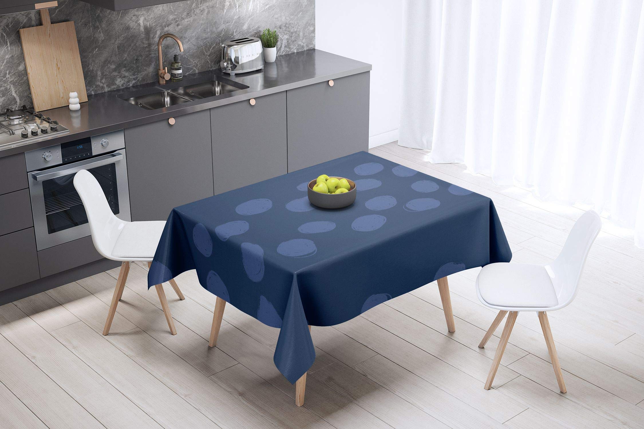 Bonamaison Kitchen Decoration, Tablecloth, Blue, 140 x 140 Cm - Designed and Manufactured in Turkey