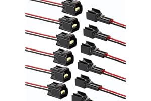 WOODGUILIN 2 Pin Automotive Wire Connector Plug 2 Wire Waterproof Auto Electrical Connector 6 pairs Male Female Quick Disconnect Connector Cable Wire 16AWG, for Car,Truck,Motorcycle,Boat(Car Black 2P)
