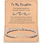 Tarsus Wave Bracelet for Daughter, The Waves of Life I'll Through with You, Birthday Christmas Gifts for Women Teens