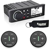 Fusion MS-RA70NSX Marine Entertainment System with Two Wireless Remotes for Dual Zones - Black
