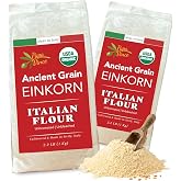 Organic Einkorn Flour, Stone Ground Italian Ancient Grain Whole Wheat 4.4lb | Low gluten, unbleached, unbromated, non-enriched, glyphosate-free farming, Sicilian family farm, sourdough, bread, pastry