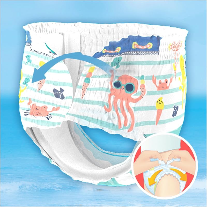 Pannolini Bambino Splashers Baby Shark, Taglia 4 (9-15 kg), 88 pannolini,Costumi da bagno usa e getta, Protezione Anti-perdite In Acqua