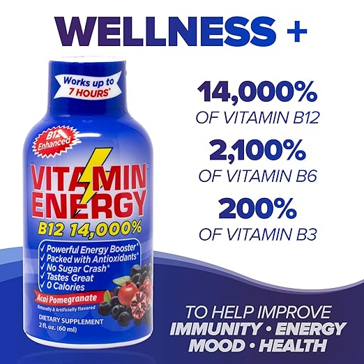 Vitamin Energy Shots Acai Pomegranate Vitamin B12 Enhanced Up To 7 Hours Of Energy More #which #vitamin #for #energy