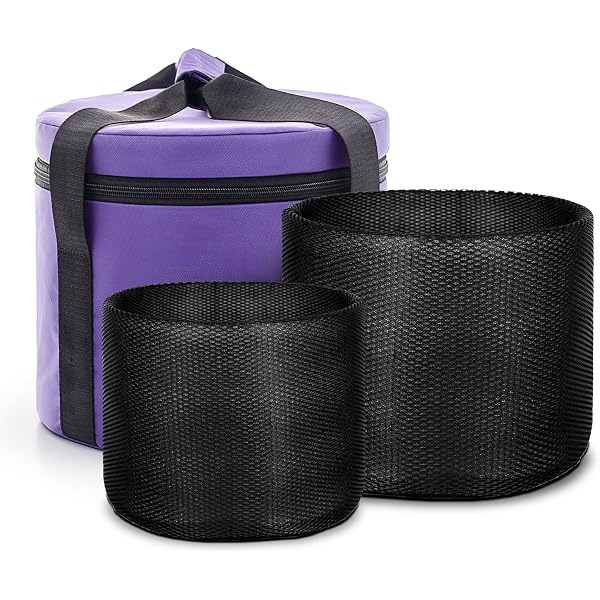 Sac De Transport Pour Bol Chantant En Cristal - Tissu Rembourré, 2 Poches Externes, Double Fermeture éclair - Violet - 10