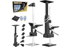 KJE 2PCS Cabinet Jacks for Installing Cabinets, Labor Saving Arm Jack with 330 LBS,0 to 23.4 inches, Hand Lifting Jack Tool, Adjustable 3rd Hand Support System, Cabinet Installation Tools