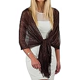 ShineGlitz Shawls and Wraps for Evening Dresses, Metallic Glitter Shawls for Women, Sparkling Wedding Giving Shawl Gift