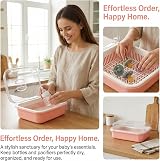 TOYANDONA Bottle Drying Rack with Cover Plastic Bottle Storage Box Kitchen view 5