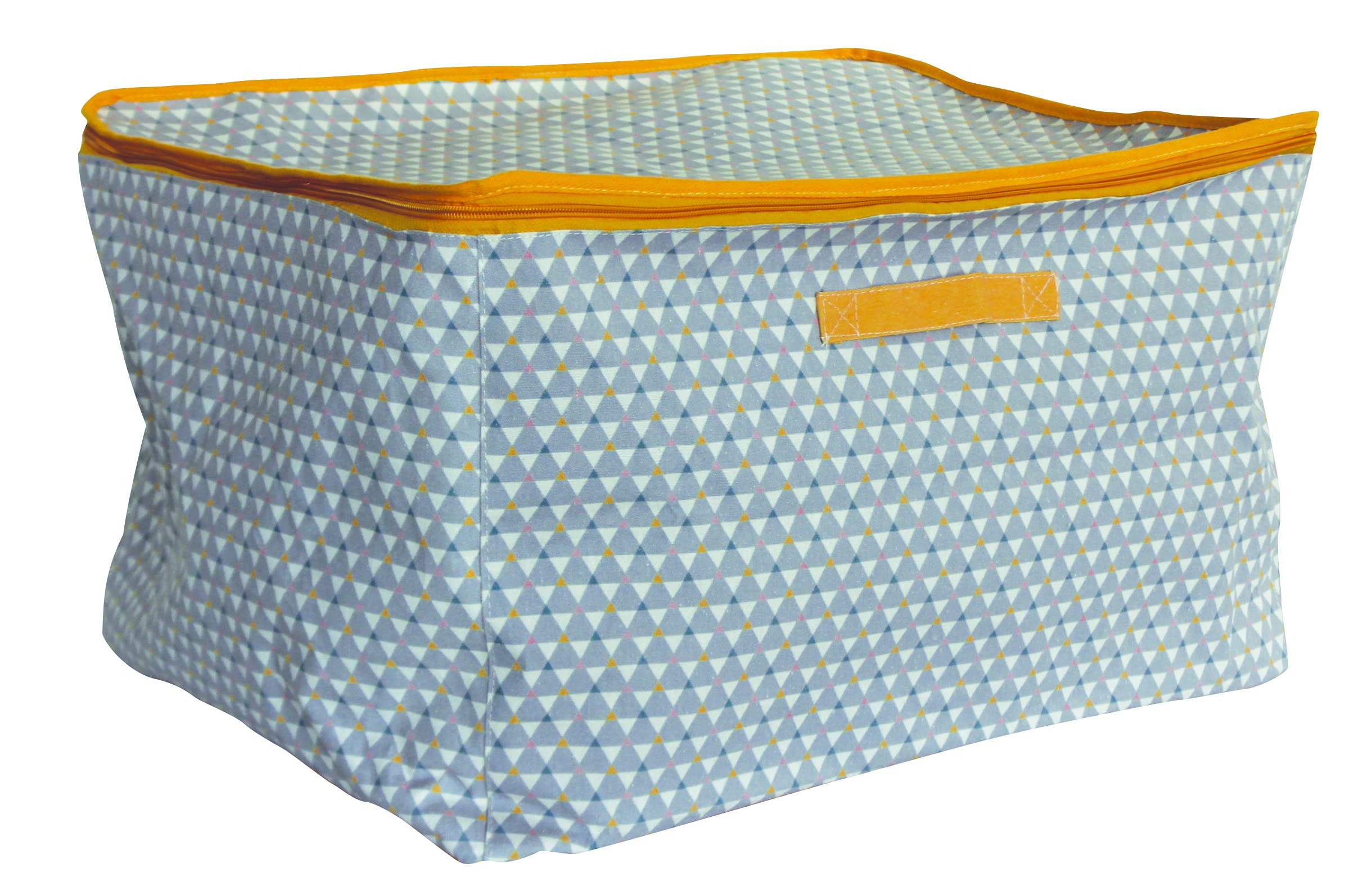 Storage Bag with Handles, 28 cm x 35 cm x 20 cm, Grey/Yellow