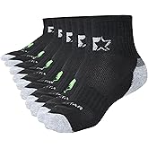STARTER DRI-Fit Quarter Ankle Socks Men 10 Pack, Athletic Ankle Socks Men | Arch Support, Half-Cushioned Sole, Size 6-12