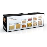 ClickClack Pantry-Cube Food Storage Containers, White, Set of 10