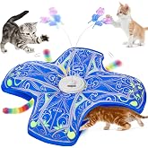 Qraxond Interactive Cat Toys for Indoor Cats,Automatic Kitten Tunnel Toy | Rechargeable Touch Activated, Hide and Seek Design, Colorful Fluffy Tail &amp; Butterfly, Cat Enrichment Toy for Bored Cats