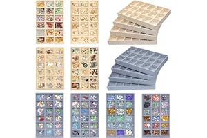 8 Pack Jewelry Organizer Tray 144 Grids, Stackable Velvet Jewelry Storage Box 18-grid Earring Holder Dresser Drawer Organizer