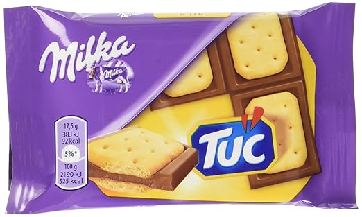 title=Milka, Tavoletta al Latte con Biscotti Tuc, 20 confezioni da 35 g [700 g]