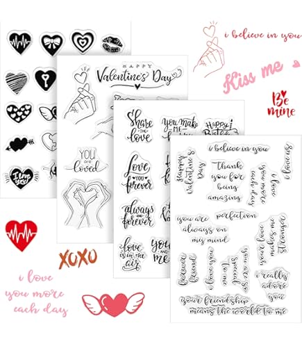 Happy Valentine's Day Clear Rubber Stamp - I Love You Each Day For Card Making & Crafts