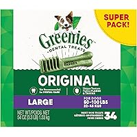 GREENIES Dog Treats Original Large Natural Dental Care, (34 Treats) 54oz. Pack