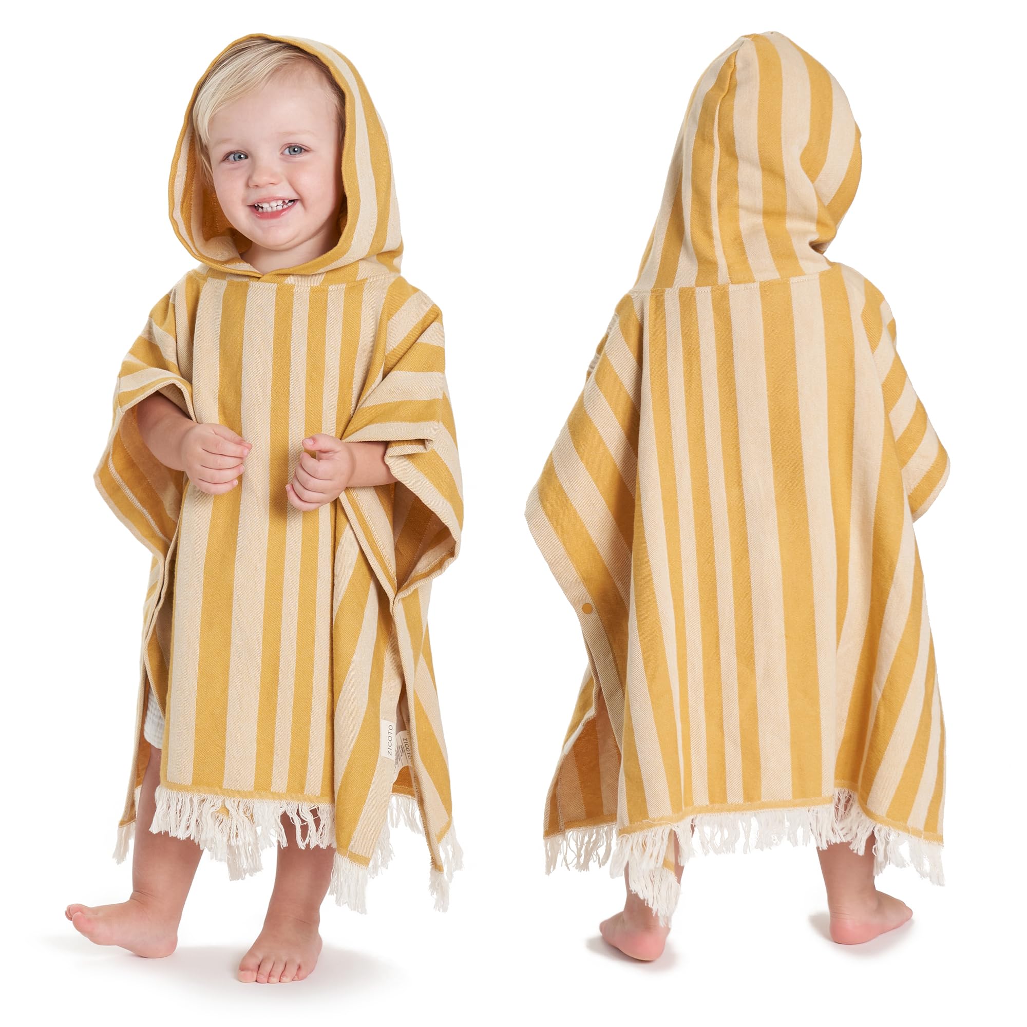 Photo 1 of ZICOTO Stylish Hooded Beach Towel for Kids - Extra Soft and Fast Drying Poncho for Toddlers 1-3 Years is Made of Premium Cotton - Perfect Baby Cover Up for Beach Days or Pool and Bath Time Adventures