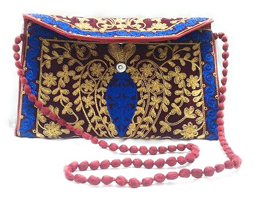 Kings Mount Handmade clutch cum sling bag for women | Party wear Handmade Bags Banjara embroidered Rajasthani Jaipuri Gujarati Handicraft bag
