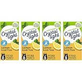 Crystal Light Decaf Iced Tea Drink Mix, Natural Lemon Flavor (12-Quart), 1.5-Ounce Packages (Pack of 4)