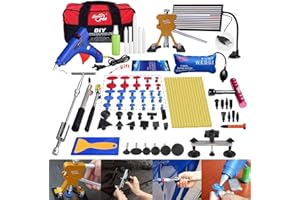 Fly5D 74 Pcs Car Body Paintless Repair Removal Tools Automotive Door Ding Dent Silde Hammer Glue Puller Repair Starter Kits for Car Hail Damage and Door Dings Repair