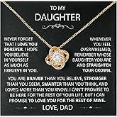 LUXUS™ Love Knot Necklace for Daughter – Inspirational 18K Gold Finish, Thoughtful Gift from Mom & Dad, Birthday, Graduation & Christmas Jewelry