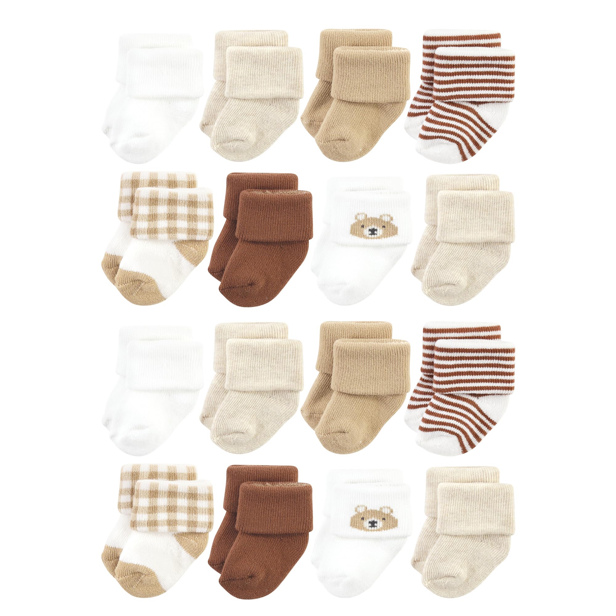 Photo 1 of Hudson Baby Unisex Baby Cotton Rich Baby Terry Socks 16-Pack, Teddy Bear, 0-6 Months
