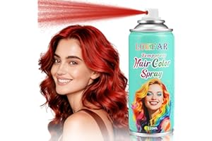 BEFIVECOK Red Hair Spray Temporary Hair Color Spray for Women Men, Washable Temporary Red Hair Dye Paint Wax Hairspray for Halloween Cosplay Festival Party Costume Makeup, 4.06 oz