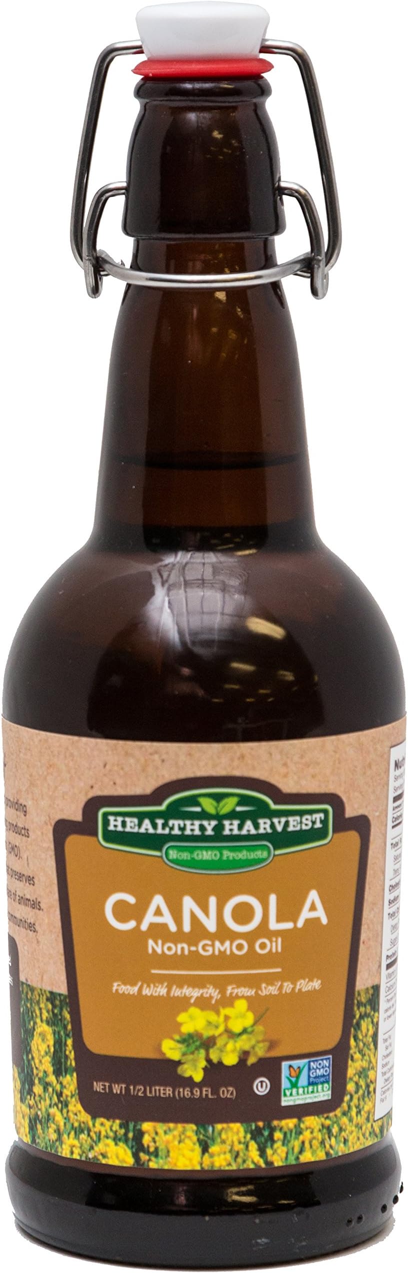 Healthy Harvest Canola Oil - Non-GMO Certified with Antioxidants and Omega-3s {Half Liter - 16.9oz}