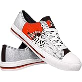 FOCO Cleveland Browns NFL Womens Glitter Low Top Canvas Shoes - 6