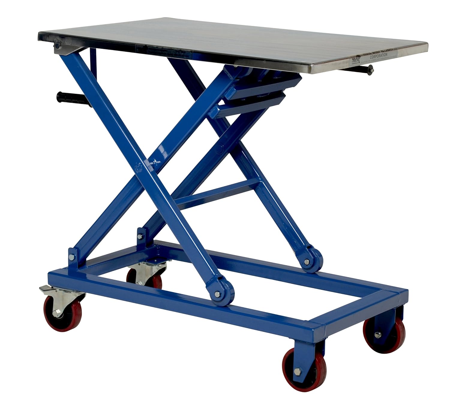 Vestil CART-660-M Steel Mechanical Scissor Cart, 660 lbs Capacity, 37" Length x 23-1/2" Width Platform, 17-1/4 - 39-1/4" Height Range