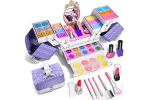 CI VETCH Kids Makeup Sets for Girls 5-8, Kids Makeup Kit for Girls for Toddlers, Washable Non Toxic Makeup for Girls, Pretend Play Toy Makeup Set Birthday Gift for Little Girls Age 3 4 5 6 7 8 Years Old