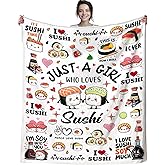 MOUND BOOM Sushi Blanket Gifts for Women Girls Teens,Japanese-Style Stuff Plush Funny Throw Blankets,Funny Gifts for Sushi Lovers Kids Adults 50"x40"