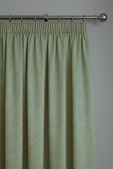 Fusion Sage Green Pencil Pleat Curtains 46x54 in 100% Cotton Lined view 2