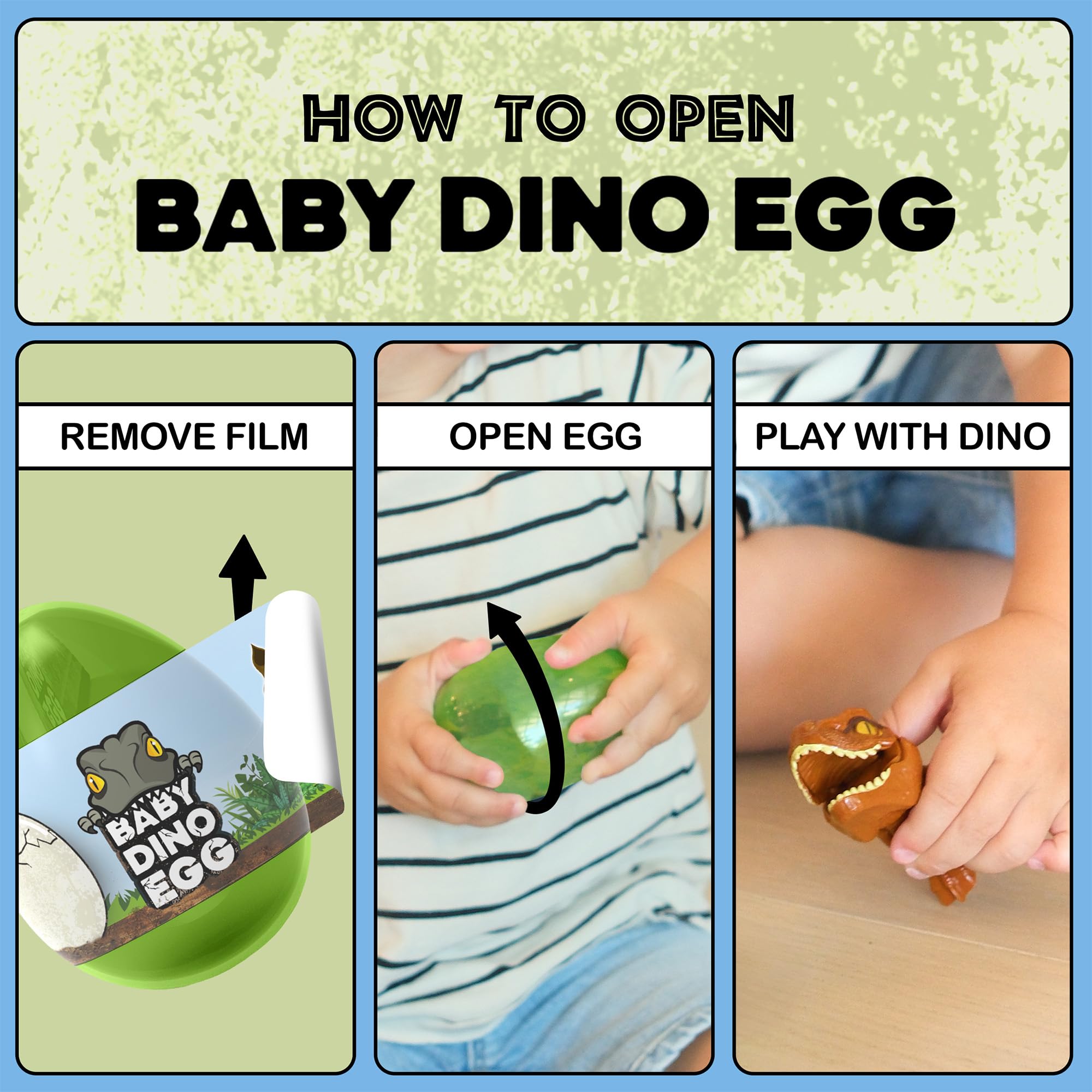 Emobii Kids Baby Dinosaur, Baby T-Rex Dino Eggs Small Egg Toys, Perfect Dinosaur Toys for Toddlers and Kids, 4 Color Toy Dino (4 Pack)