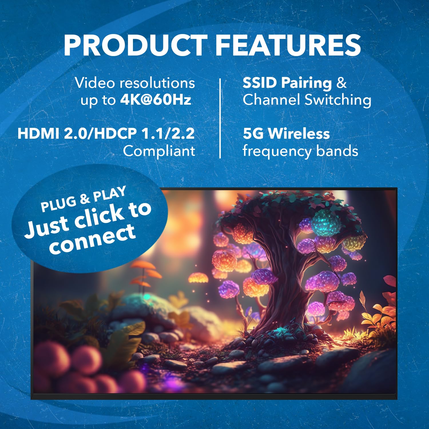 OREI Wireless HDMI Extender Transmitter & Receiver Dongle UtraHD 5.1-5.2 Ghz Up to 4K @ 60Hz - Upto 165 Feet - Perfect for Streaming from Laptop, PC, Cable, Netflix, YouTube, PS4 to HDTV/Projector