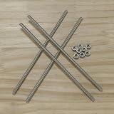 DDHOMIN 4 PCS M6 x 200mm Full Threaded Rods & 8 Hex Nuts, Stainless Steel view 4