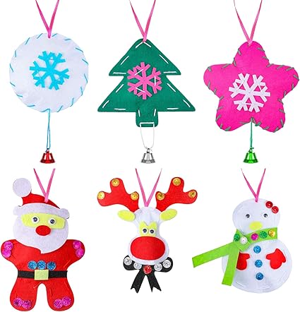 Download Amazon Com Skylety 6 Pieces Christmas Ornament Diy Kit Sewing Kit Diy Felt Craft Kit Educational Sewing Crafts For Fun Home Activities Toys Games PSD Mockup Templates
