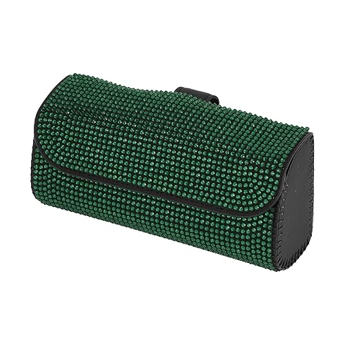 Hihaha Car Sun Visor Sunglasses Holder/Front Sun Visor Eyeglasses Clip with Cars Hook for Car SUV Truck/Durable Visor Panel Organizer Faux Leather / 1 Pc Green Faux Diamond