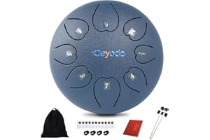 URBANVISTA Rain Drum for Outside Garden, Steel Tongue Drum, Rain Chime Chakra Drum, Hand Pan Musical Instrument Christmas Gift with Bag for Adult Kids, Mallets for Meditation Yoga (Navy, 6" 8 Notes,D Key)