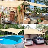 KAHEIGN Sun Shade Sail 2.5m x 3m Cream UV 98% Waterproof 120gsm view 7