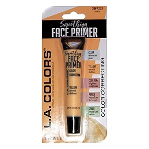 L.A. Colors (1) Tube Smoothing Face Primer Color Correcting Makeup Fills In Lines and Pores - Yellow Corrects Dullness CBFP252
