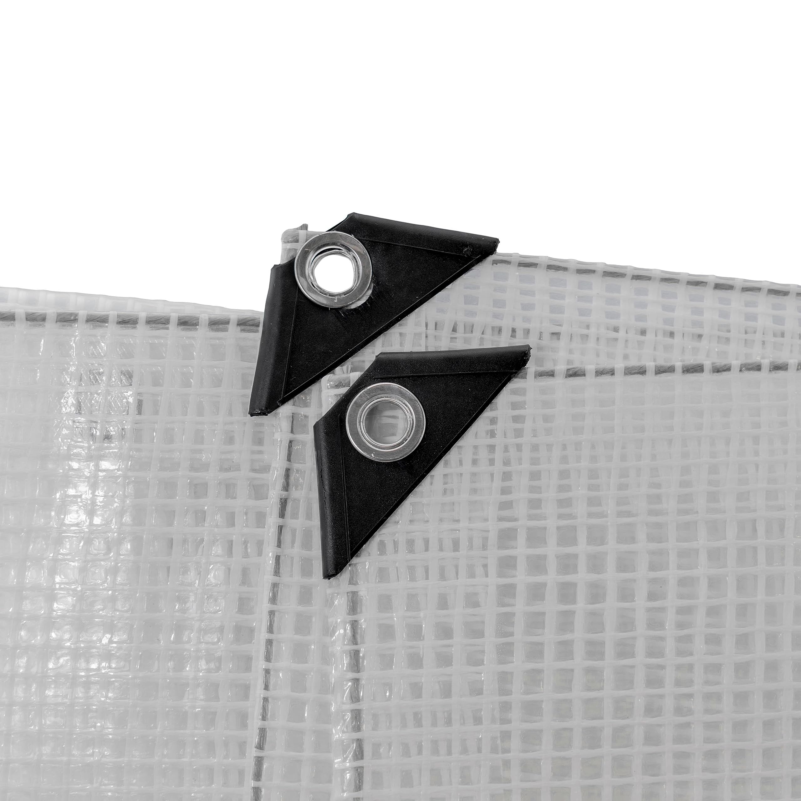 Clear & Reinforced Tarpaulin/Ground Sheet/Fly Sheet,builders tarp,garden dry cover,winter plant cover up, (3mx3m,) — image 1