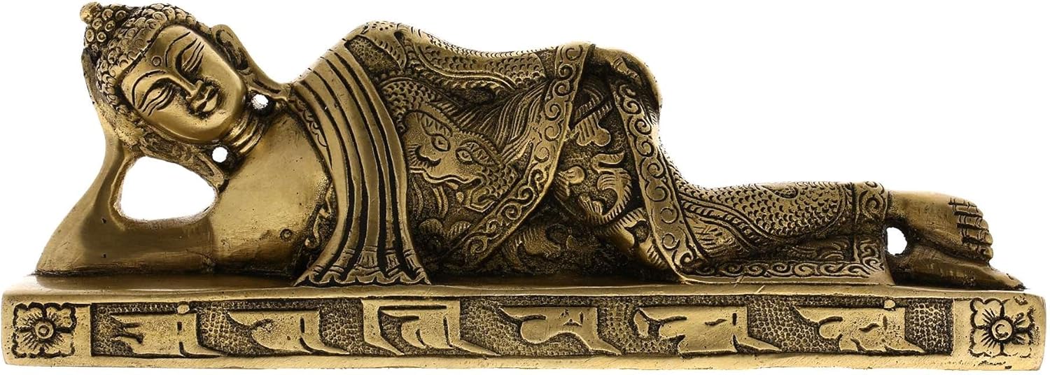 Reclining Buddha Statue Nirvana Buddhist Art Metal 21.59 Cm Amazon.co