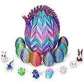 Eisfiel 18Pcs 3D Printed Dragon Egg with Mini 3D Printed Animals & Crystal Dragon Inside,3D Printed Flexible Articulated Fidget Toys for Kids Teens Adults,Prefilled Easter Basket Stuffers & Essentials