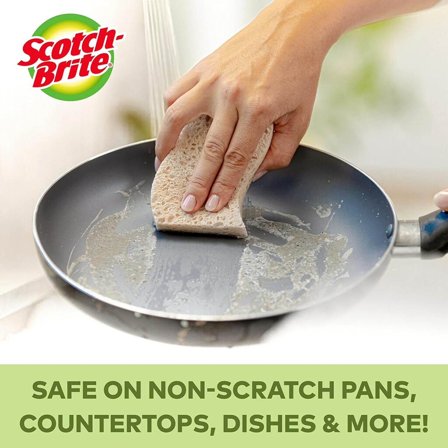 Scotch-Brite Greener Clean Non-Scratch Scrub Sponges, 6 Scrub Sponges: Health & Personal Care
