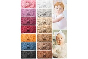 Maiqufa 14 PCS Baby Nylon Headbands Hair Bows Hairbands Elastic Turban Knotted Hair Accessories for Baby Girls Newborn Infant Toddlers Kids