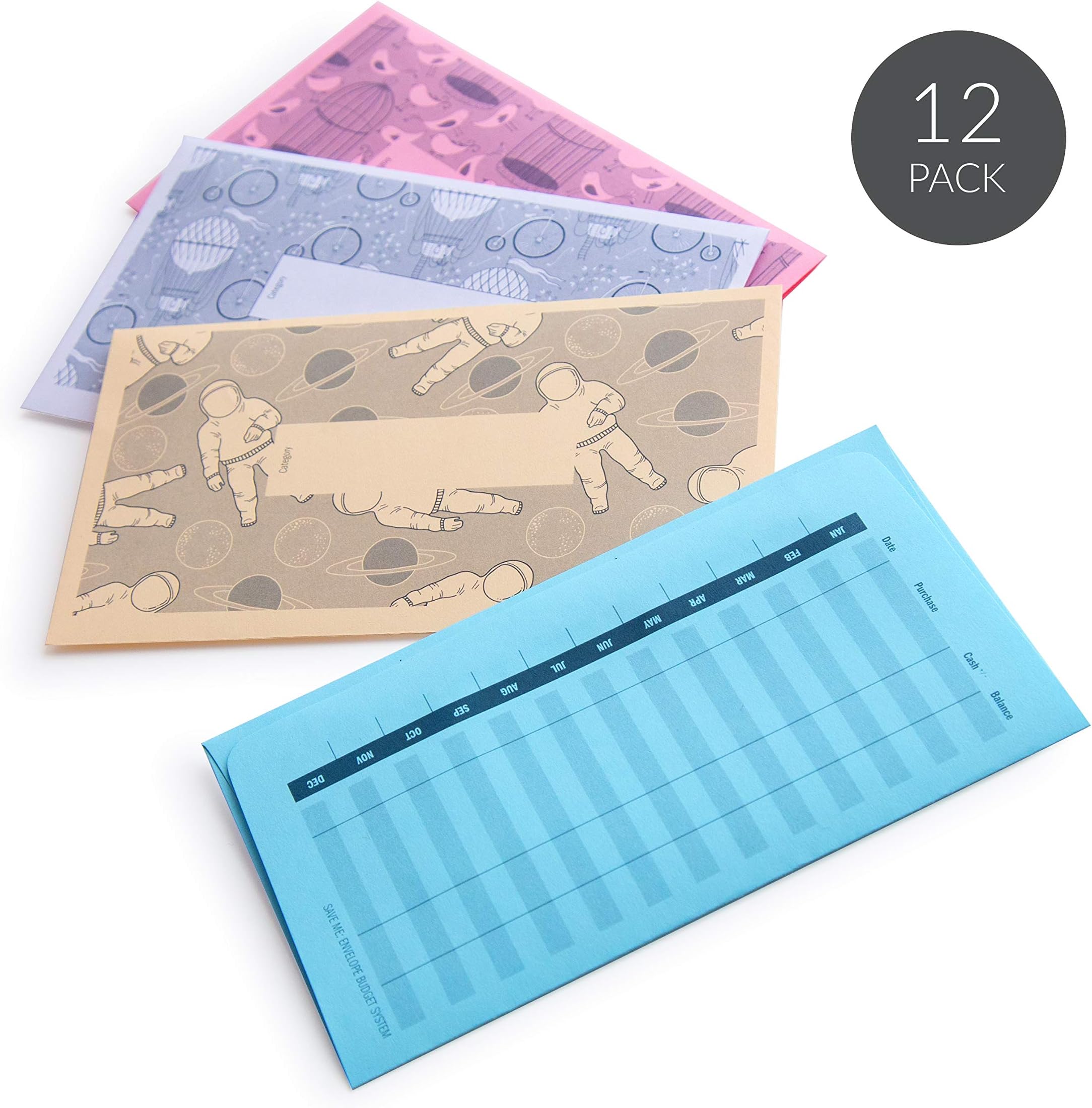 JumpOff Jo Save Me Cash Envelope Budget System, Kids Version, 12 Pack