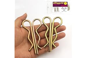 Alloygold 4Pcs Heavy Duty Hitch Pins Clip R Clips Cotter Pins, Colour Zine Spring Retaining Wire Hair Pins， Large for Trailer Tractors Mower Carts Truck Pin Clip，Strong Spring Tension M5*100mm