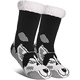 SDBING Kids Fuzzy Slipper Socks Boys Girls Soft Cozy Fluffy Grips Socks Winter Warm Non Slip Christmas Socks